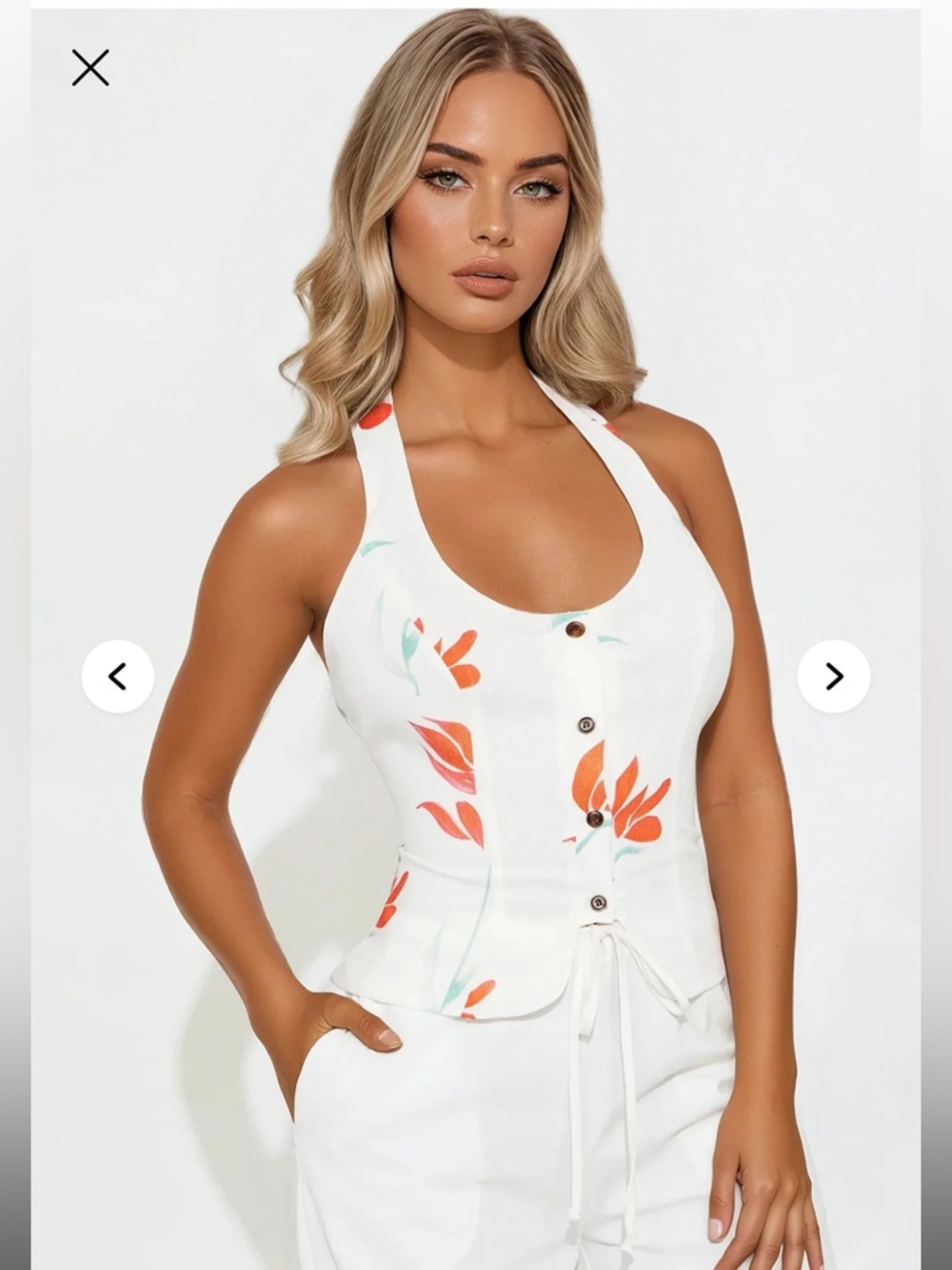 NWT Fashion Nova Noemy Floral Button Up Vest